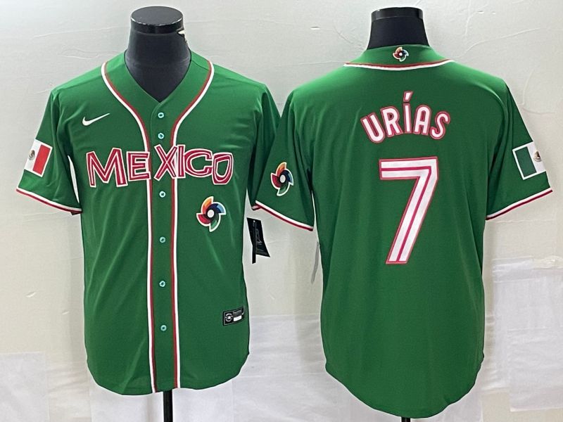 Men 2023 World Cub Mexico #7 Urias Green Nike MLB Jersey16